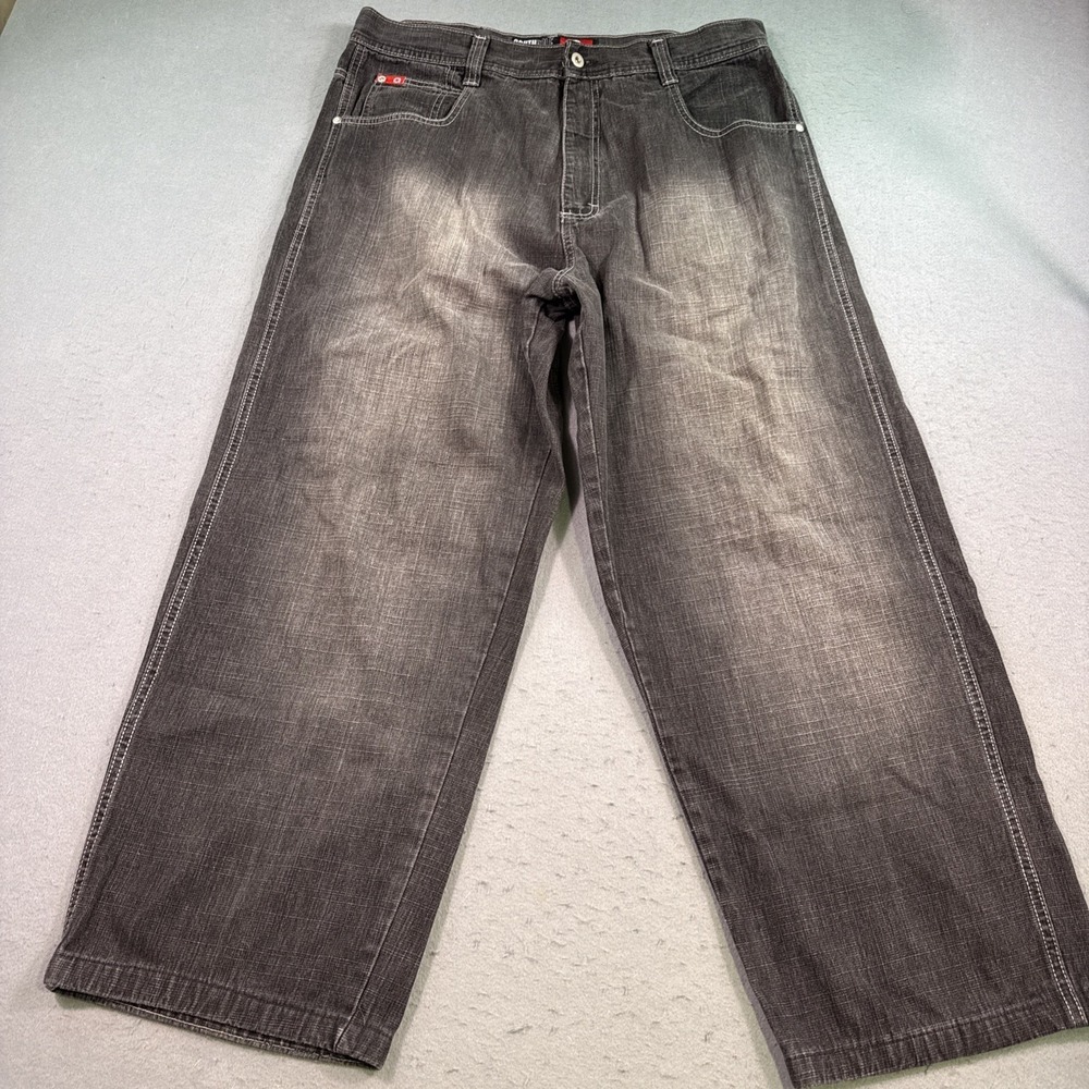 Vintage Southpole Jeans Mens 36x30 Black Baggy Y2K Grunge Red Tab Hip Hop 2000s - Picture 2 of 11